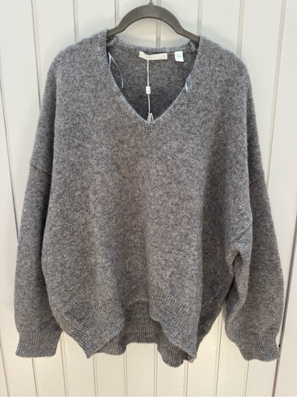 NWT BOSS Fondiana Alpaca Wool Sweater Gray L